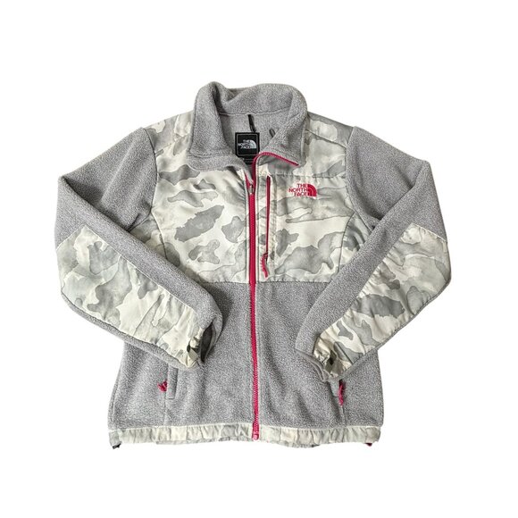 North Face Denali Fleece Jacket Camo Gray White Size Small - Picture 1 of 9